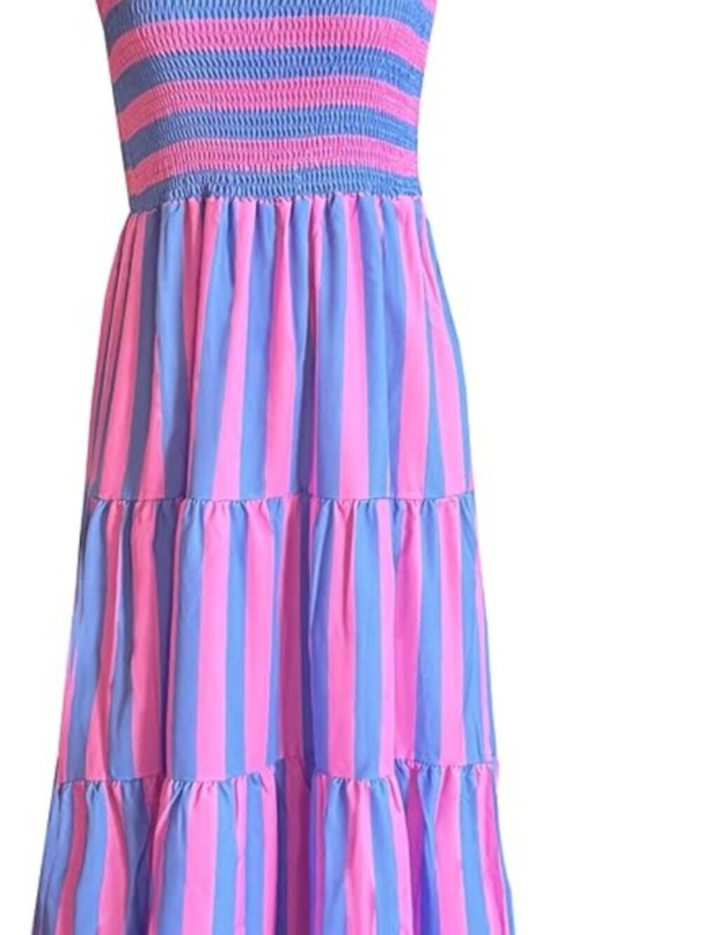 Ice Cream Striped Square Neck Tiered Maxi Dress - Picture 5 of 5